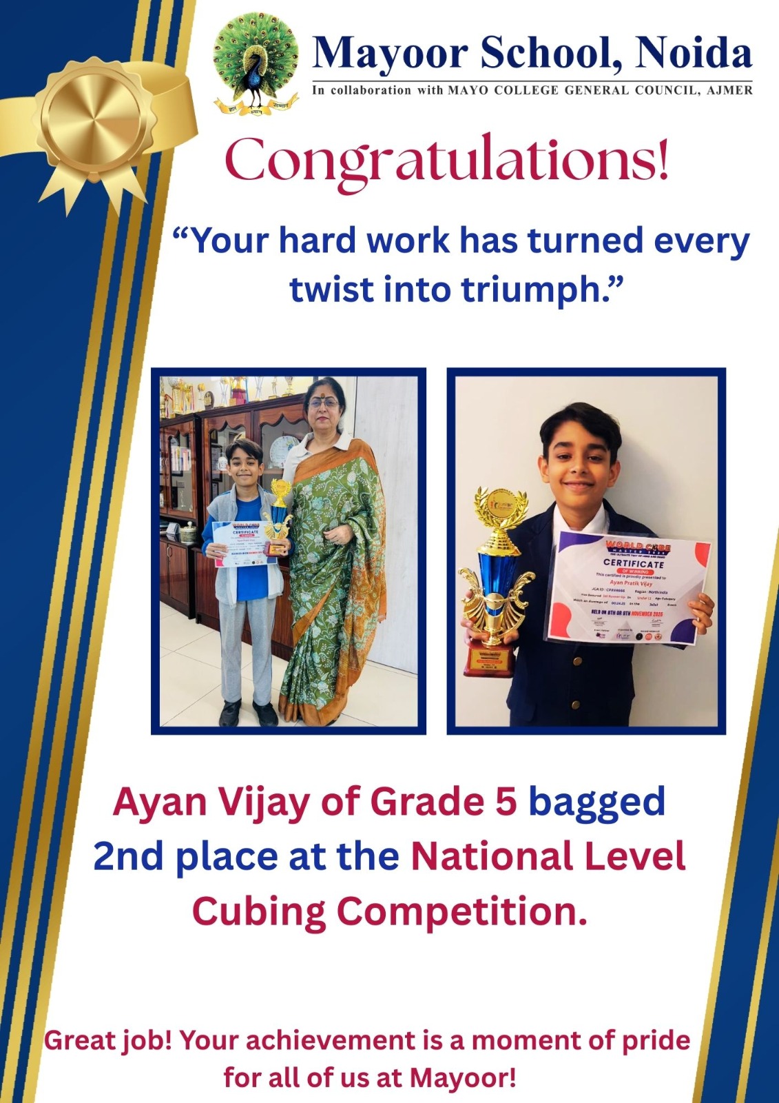 Mayoorian Excellence at the National Stage